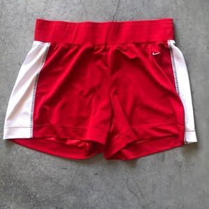 Red mesh Nike shorts